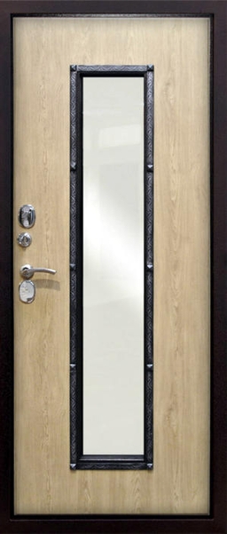 Дверь с ковкой и стеклом KS-019