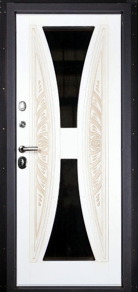 Дверь с ковкой и стеклом KS-021