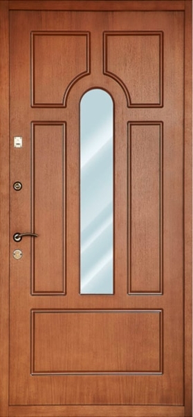 Дверь с ковкой и стеклом KS-064