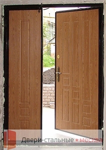Полуторапольная тамбурная дверь с МДФ